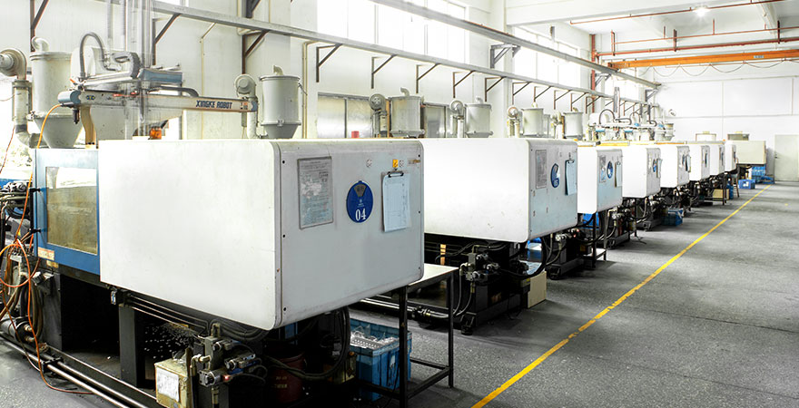 an clean injection workshop with several injection machines